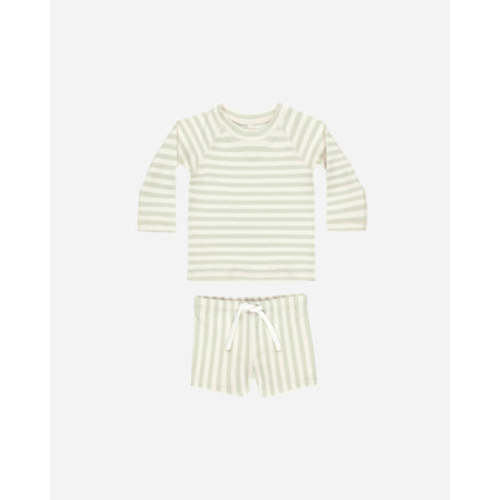 Finn Rashguard + Short Set || Mint Stripe