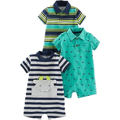 Amazon.com: Simple Joys by Carter's Baby Boys' Rompers, Pack of 3: Clothing, Shoes & Jewelry
