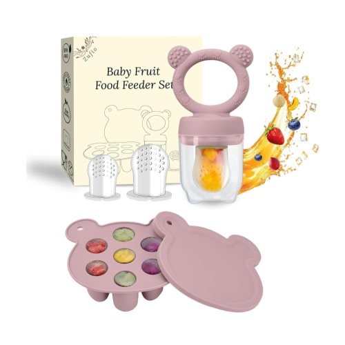 Silicone Fruit Feeder Pacifier & Breastmilk Popsicle Freezer Molds| Baby Food Storage Containers Breast Milk Ice Cubes for Baby Teething & Infant Self Feeding (Purple) : Amazon.com.au: Baby
