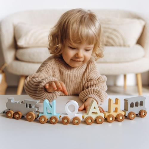 Personalized Train Name With Magnets Christmas Gift Toddler Wooden Toy Birthday Boy Baby Shower Baptism Gift Newborn Keepsake Gift Easter