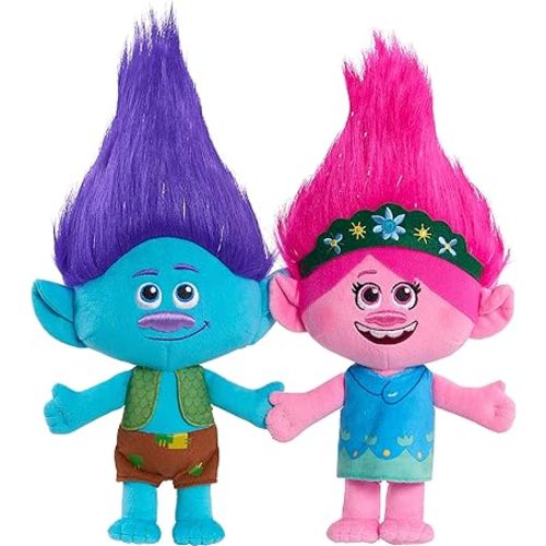 Trolls 13-inch World Tour Poppy & Branch Friendship Plush 2-Pack Stuffed Animals, Kids Toys for Ages 3 Up, Amazon Exclusive by Just Play
