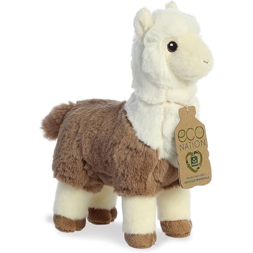 Aurora® Eco-Friendly Eco Nation™ Two -Tone Alpaca Stuffed Animal - Environmental Consciousness - Recycled Materials - Brown 11 Inches