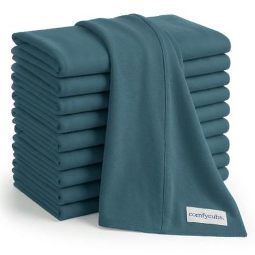 Comfy Cubs Baby Burp Cloths Set Pack of 10 - Large, 6-Layer, Ultra Absorbent Soft 100% Cotton for Infants - Neptune