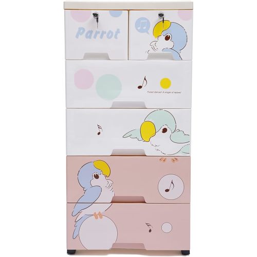 Gdrasuya10 Dresser Storage Tower, 6 Drawers Tall Dresser Organizer Plastic Organizer Unit for Bedroom Hallway Entryway Closets (Pink)