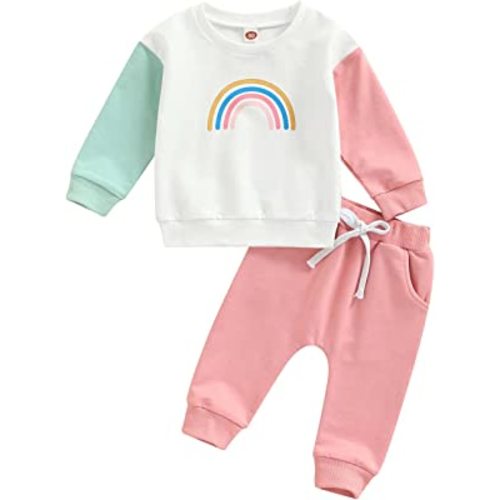 Thorn Tree Newborn Baby Girls Clothes Cotton Suit Cute Baby Kid Infant Toddler Play Wear Rainbow Outfits