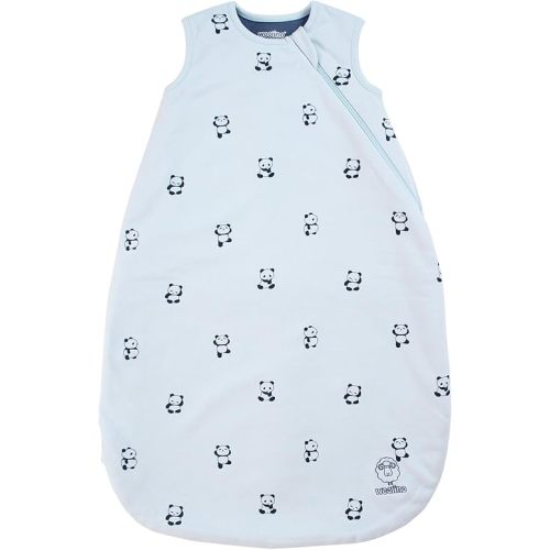 Woolino Merino Wool and Organic Cotton Baby Sleep Bag - 4 Season Classic Sleep Sack for Baby - Two-Way Zipper Sleeping Bag for Baby and Toddler - 0-6 Months - Panda