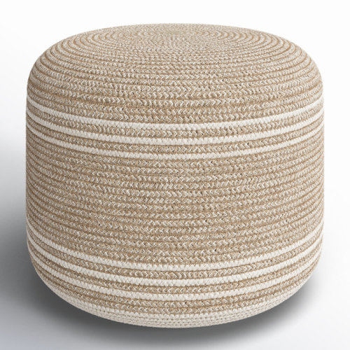 Birch Lane™ Heatherly 18" Wide Round Striped Pouf Ottoman & Reviews | Wayfair