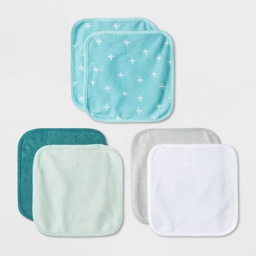 Baby 6pk Basic Washcloth Set - Cloud Island™ Turquoise