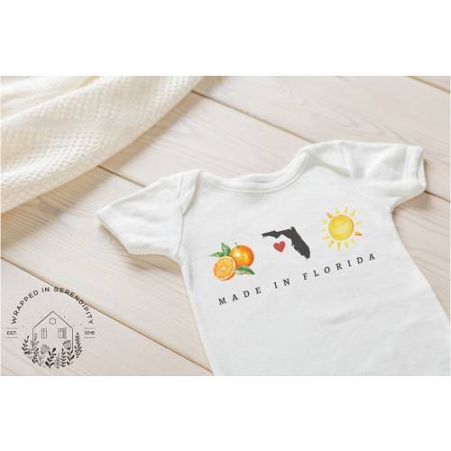 Made In Florida Baby Onesie®, Florida Onesie, State Baby Bodysuit, Cute Baby Onesie, Unisex Bodysuit, Baby Shower Gift, Boho Onesie