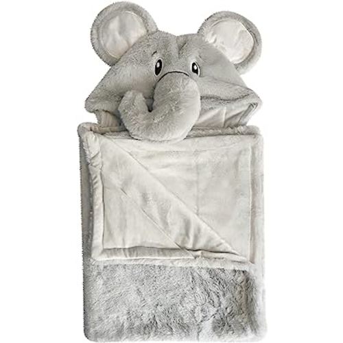 HappyCare Tex SNOOGIE Boo Ultra-Soft Baby Faux Fur Hooded Towel