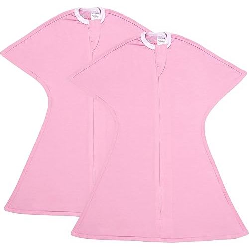 SleepingBaby Zipadee-Zip Transition Swaddle - Baby Swaddling Blanket with Zipper Convenience - Roomy Baby Wearable Blanket for Easy Diaper Changes - Classic Rose Pink, Small (4-8 Month) - 2 Pack