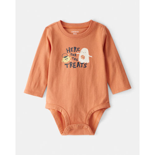 Baby Cotton Long-Sleeve Graphic Bodysuit - Orange - Carter's | Carter's