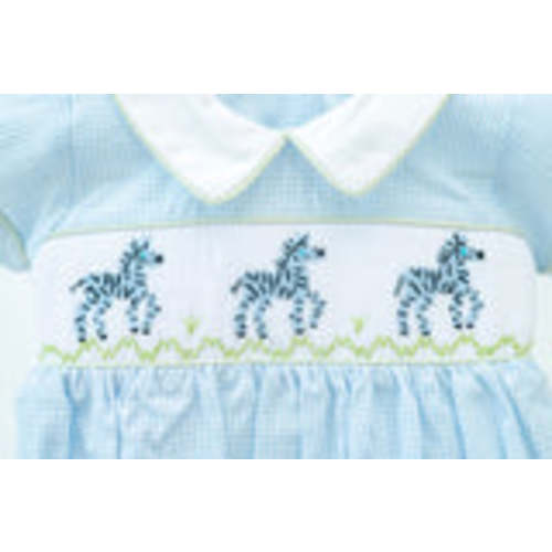 Smocked Zebra Bubble for Boys I Ruth and Ralph