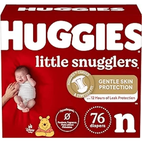 Huggies Newborn Diapers Little Snugglers Newborn Diapers, Size 1 (up to 10 lbs), 76 Count