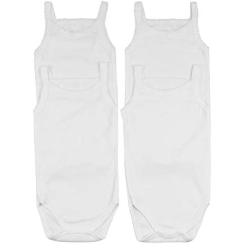 ToBeInStyle Baby Girls' 4 Pack Overall One-Piece Bodysuit