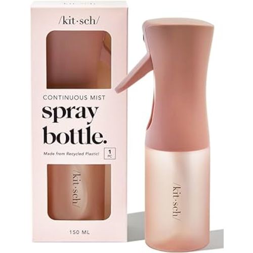 Kitsch Spray Bottle for Hair - Continuous Water Mister with Ultra Fine Mist for Hairstyling, Barbers, Salons, Cleaning, Plants, Versatile Spray Bottles - Made from Recycled Plastic - Terracotta, 5 oz