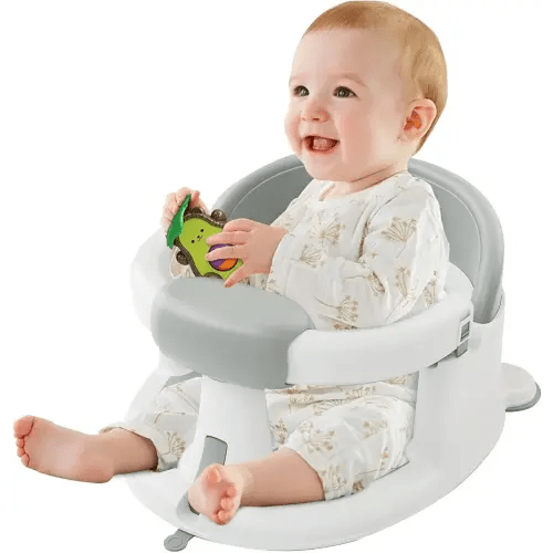 Baby Bath Seat for Babies: Non-Slip Infant Bathtub Chair with Suction Cups, Safe & Comfortable Baby Bath Support, Ideal for Sitting Up, Easy to Clean, Stable Design, Grey (6-24 Months)