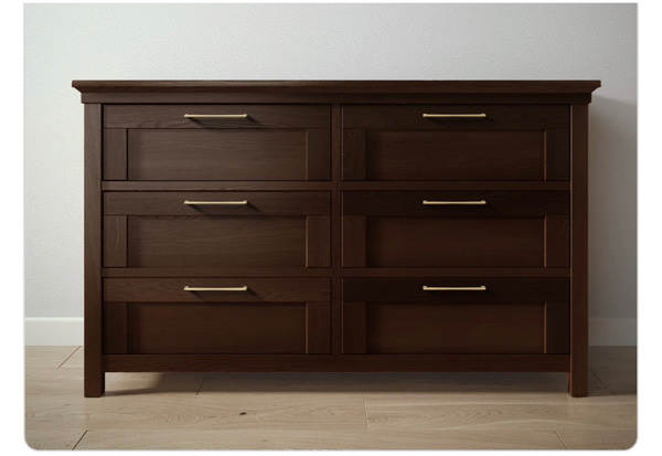 Karisma Double Dresser | Nocello Gold Bar Handles
