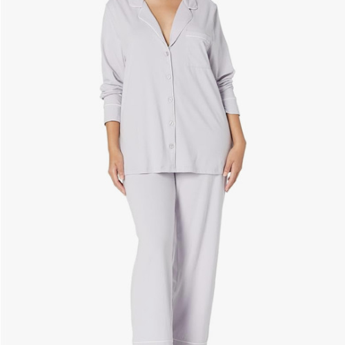 Amazon Essentials Women's Cotton Modal Long-Sleeve Shirt and Full-Length Bottom Pajama Set