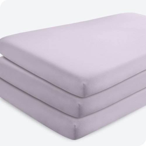 Fitted Crib Sheet - Hydro-Brushed Microfiber by Bare Home, Color: Lilac, Size: crib - 3 pack