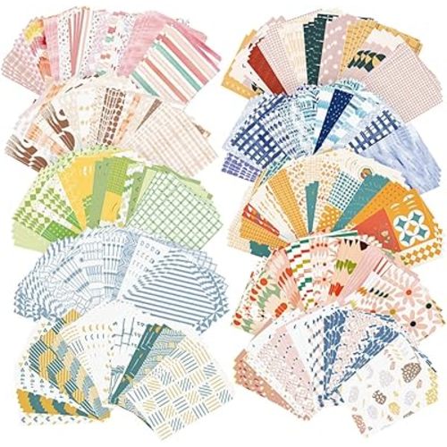 500 Sheets Vintage Scrapbook Paper Supplies , Aesthetic Paper Decorative Sheet of Paper , Scrap Book Material for DIY Scrapbooks Journal Photo Album Crafts(3.35 x 2.17 In)