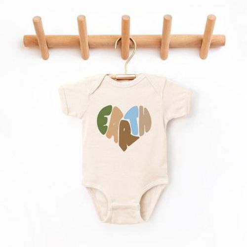 The Juniper Shop Earth Heart Baby Bodysuit - Newborn - White