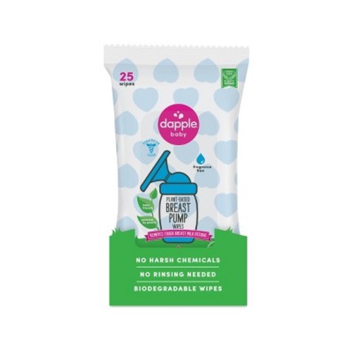 Dapple Breast Pump Cleaning Wipes - Fragrance Free - 25ct