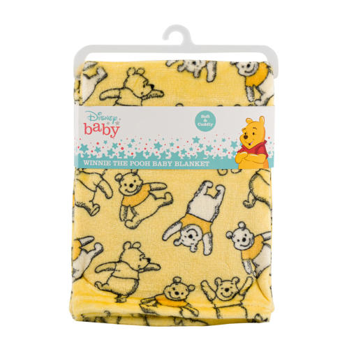 Disney Winnie The Pooh Soft Baby Blanket 1 Ply Fleece Throw "Happy Days"