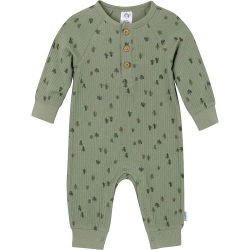 Gerber Baby Boys Henley Romper - Pines - 3-6 Months
