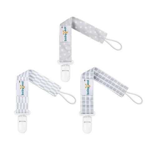 Babygoal Neutral Pacifier Clips, 6 Pack Binky Paci Holder and Leash for Boys and Girls Fits for Most Pacifier, Binkie Styles & Baby Teethers & Toys and Gift 6PS09