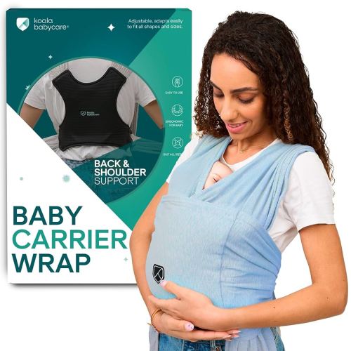Koala Babycare Baby Carrier Wrap, Easy to Wear As a T-Shirt - Original Baby Carrier Newborn to Toddler - Sling One Size Fits All - Baby Wraps Carrier Up to 22lbs