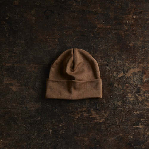 merino wool + silk beanie | 3-6 months almond