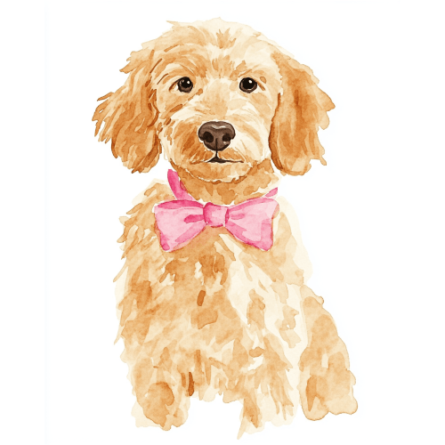 Pink Bow Doodle - Art Print