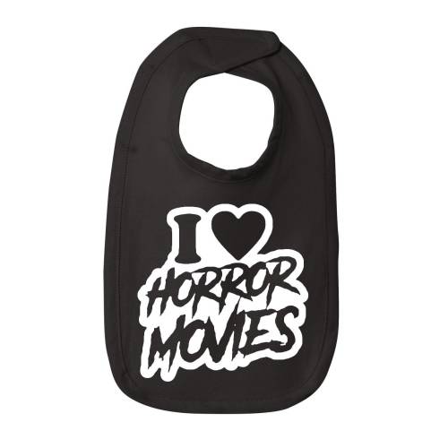 I Love Horror Movies Cotton Baby Bib