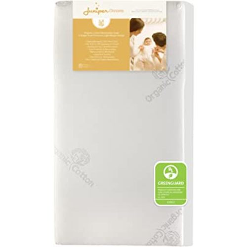 Juniper Dreams 6" 2-Stage Edge Support Earth Air Crib Mattress | Infant and Toddler Bed Mattress | Hypoallergenic and Water-Repellent | Greenguard Gold Certified Baby Bed Mattress for Cribs