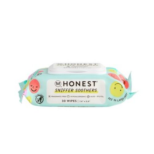 The Honest Company Sniffer Soothers Nose and Face Wipes - 30ct: Hypoallergenic, Phthalate-Free, Artificial Fragrance-Free, Alcohol-Free