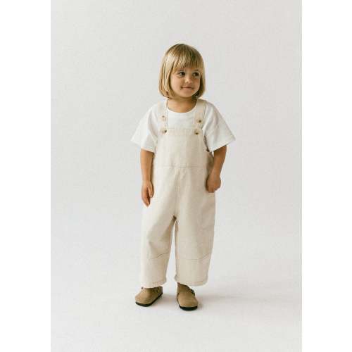 Oversized Overalls- Speckled Cream