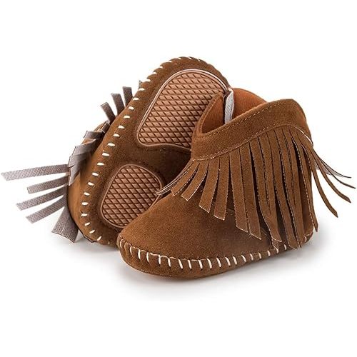 KIDSUN Infant Baby Boy Girl Cozy Fleece Bootie Newborn Stay On Slipper Winter Warm Gripper Non-Slip Crib Shoes