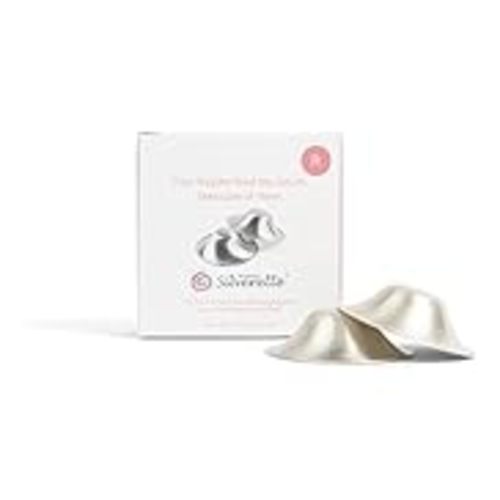 SILVERETTE The Original Silver Nursing Cups, Silverettes Metal Nipple Covers for Breastfeeding, Nursing Pads, 925 Silver Nipple Cover Guards, Soothe and Protect Sore Nipples -Made in Italy - Regular