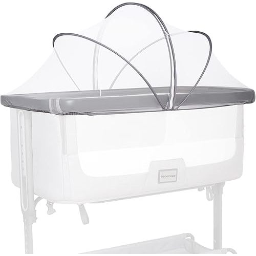 Beberoad Love Bassinet Cover Mosquito Net Cover with 2-Way Zipper Mosquito Net for Bassinet/Bedside Sleeper/Travel Crib (White)