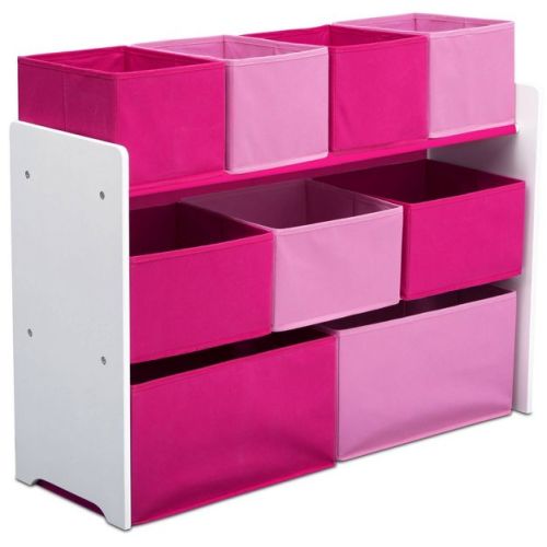Deluxe Multi-bin Kids' Toy Organizer With Storage Bins Greenguard Gold Certified White/pink - Delta Children