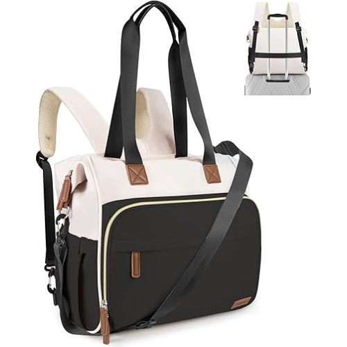 Diaper Bag Backpack, Mommy Travel Diaper Bag Tote with Shoulder Strap, Hospital Bag, Weekender Baby Bag for Mom