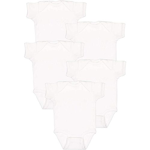 Rabbit Skins 5-Pack Multi-color 100% Cotton Infant Baby Rib Bodysuit (4400K)