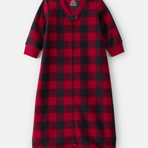 Red/Black Baby Checkered Print Loose Fit Long-Sleeve Wearable Blanket | Carter’s Oshkosh Canada