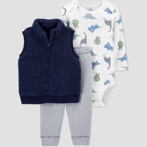 Baby Boys' Dino Sherpa Top & Bottom Set - Just One You® made by carter's Blue