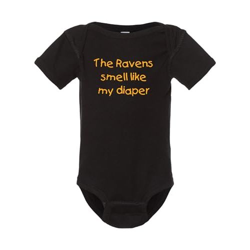 Steelers Fan Ravens Smell Like My Diaper Baby Bodysuit - Black