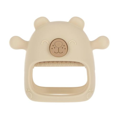 Nuby Silicone Wrist Grip Teething Mitten - Brown Bear