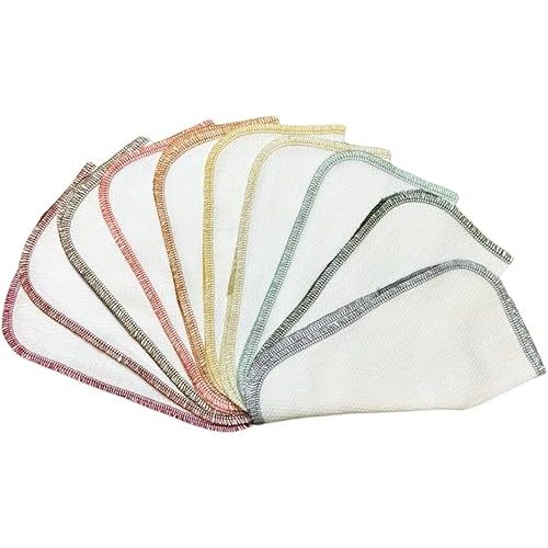 1 Ply Organic Birdseye Washable Baby Wipes 8x8 inches - 20 Pack - Little Wipes (R) - GOTS Certified Birdseye Cotton, Earthtone Assortment Color Edges - Proudly Made in the USA!