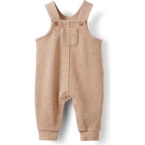 Organic Waffle Dungaree, 3-6M