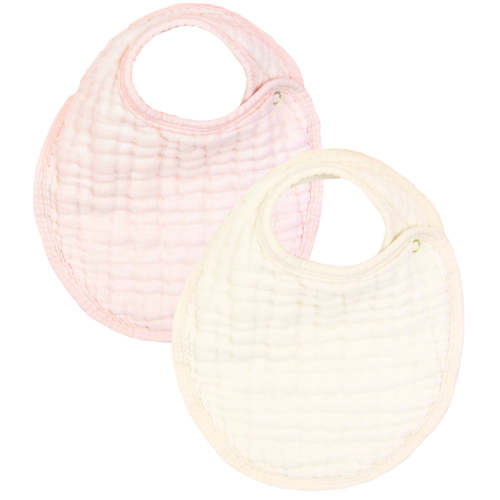 Cloud Muslin™ Bib 2 Pack - Blush + Cream